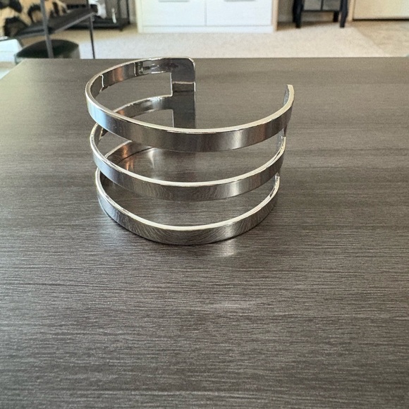 Silver 3 Line Cuff Bracelet - Picture 2 of 5
